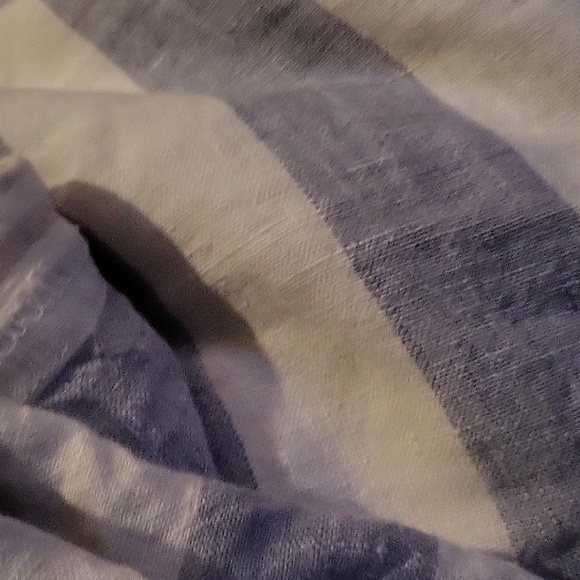 BALLARD DESIGNS King Duvet  Riviera Linen Blue & Beige Stripe Duvet + Sham - Picture 6 of 6